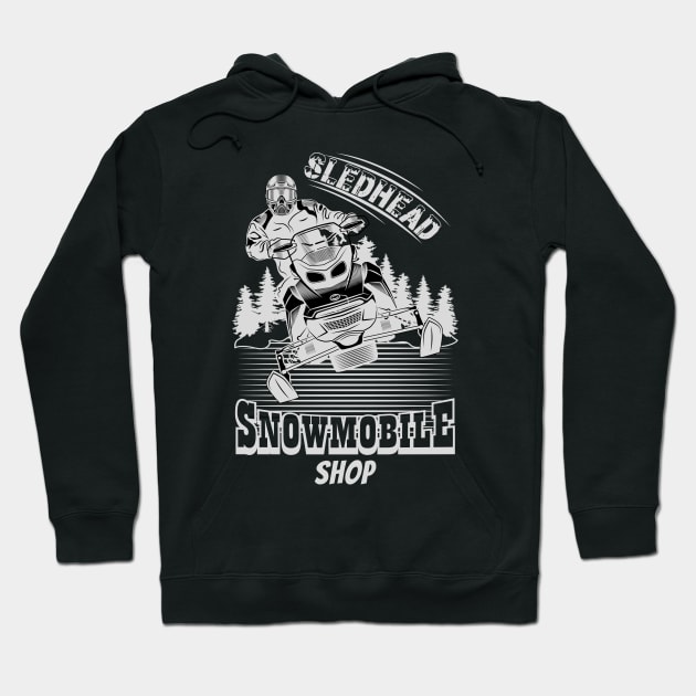 SledHead Snowmobile Shop Hoodie by RKP'sTees